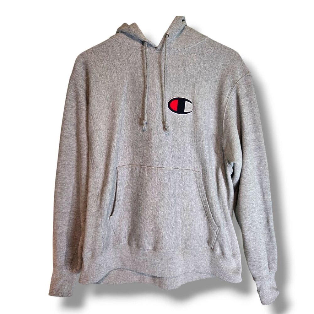 Champion Reverse Weave Men’s Pullover Hoodie Sweatshirt Size M Oxford Gray